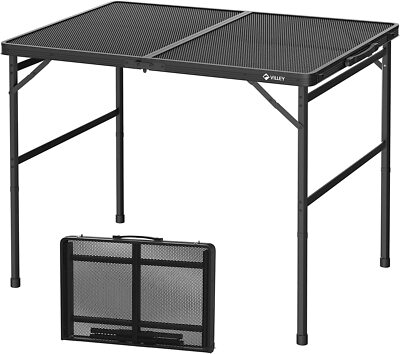 VILLEY 3-ft Camping Table Grill Folding Table Lightweight Camp Table Adjustable