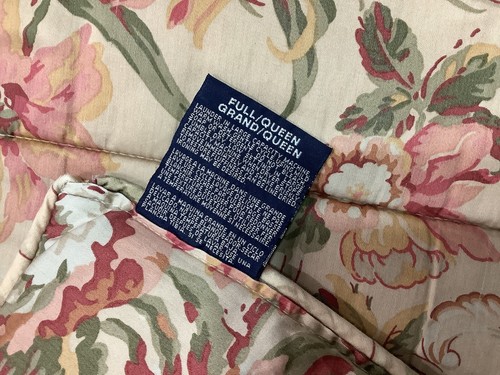 Ralph Lauren GUINEVERE Comforter Full/Queen Cotton Sateen Floral Print "AS IS" - 第 4/6 張圖片
