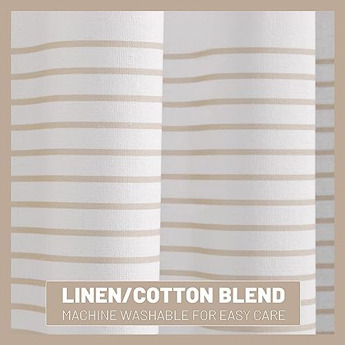 Boho Shower Curtain for Bathroom Stripe White Tassel Shower 72*84 Beige - Picture 5 of 7