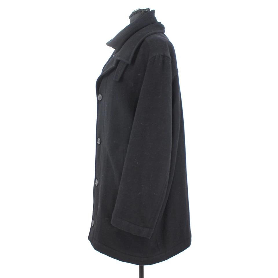Hugo BOSS Coxtan Black Wool Cashmere Coat L Sweater Knit Collar Jacket Large - Image 4 of 4