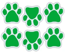 Mini Dog Paw Magnets (Set of 6) - Green - Great For St. Patrick's Day - Cars