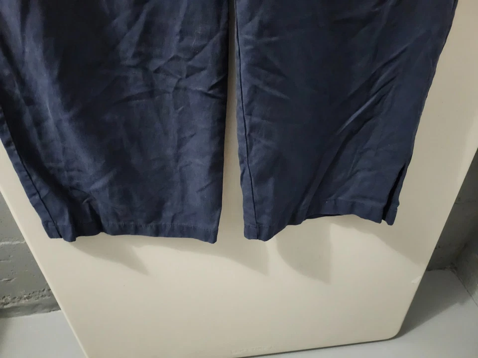 Pantalones Madewell Mujer 4 Azul The Harlow Chino Pantalón Ancho Recto Mezcla de Lino Foto 3 de 4