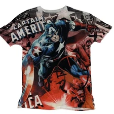 Marvel Mad Engine Captain America AOP Men's T Shirt Large