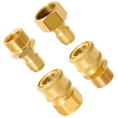 #ad 4* Brass Pressure Washer Hose Adapter M22 3 8#x27;#x27; Pressure Washer Spare Parts AU $21.72