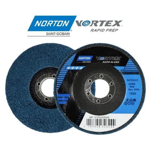 Norton Vortex Rapid Blend 115mm x 22mm Discs 2pcs Medium Deburring & Finishing