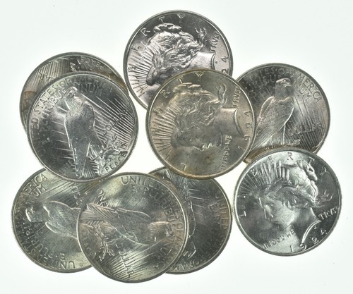 (1) BU 1924 (P) Peace Silver Dollar $1 Unc MS 90% - Dripping with Luster - 第 3/4 張圖片