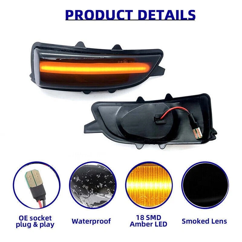 2x Luz LED dinámica intermitente 2008-2010 para Volvo C30 C70 S40 S60 V40 V50 V70 Foto 4 de 4