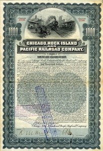 1902 Chicago Rock Island & Pacific 100 Year Bond Certificate