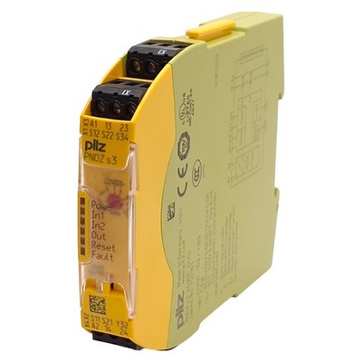 Pilz 750103 PNOZ s3 24VDC 2n/o Safety Relay, 1 or 2 Channel, 2NO+1SC, 24VDC