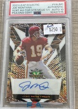 2023 Leaf Eclectic - Valiant Autographs Joe Montana #VA-JM1 Tiger Stripe Mojo /1