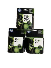 Lot of 3 Genuine HP 934XL Black Ink Cartridges OEM Warranty Ended 06/2020