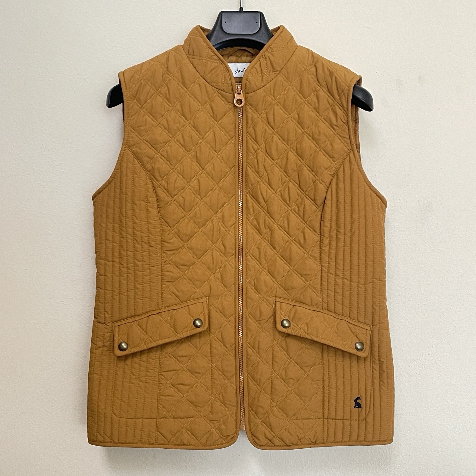 Joules Diamond Quilted Golden Minx Puffer Vest Size 10 Preppy Equestrian Mustard