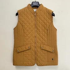 Joules Diamond Quilted Golden Minx Puffer Vest Size 10 Preppy Equestrian Mustard