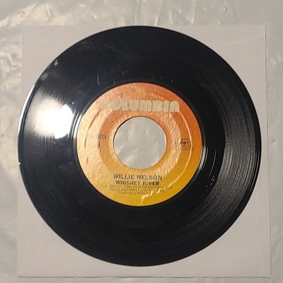 Willie Nelson ~ Whiskey River/ Under The Double Eagle ~ Columbia 45 RPM Record