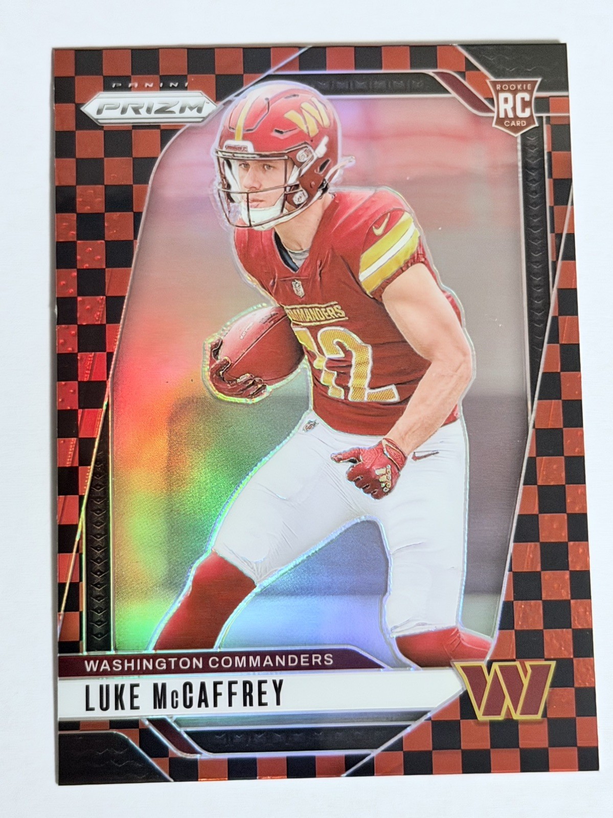 2024 Prizm Luke McCaffrey Rookie Black & RED Checkerboard SP #367
