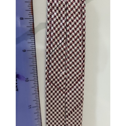 Vintage Countess Mara Silk Tie Houndstooth Black Red Ivory Necktie 54" x 3.75" - Picture 6 of 12