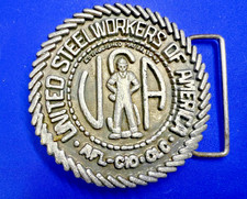 United SteelWorkers of America Commemorative Round Capp  Knudsen Belt Buckle