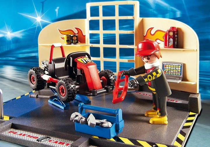 PLAYMOBIL 6869 Go-Kart-Werkstatt Gokart Workshop Spielset Geschenk Cart SELTEN - Bild 3 von 4