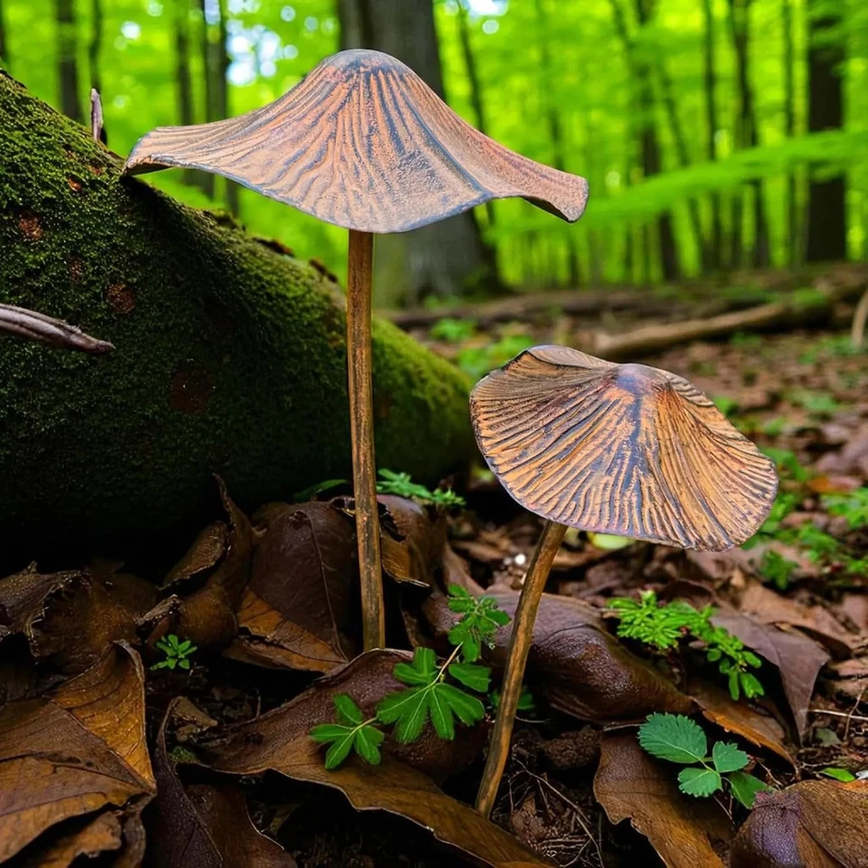 2pcs Herbst Deko Pilze Für Draußen, Dekopilze Outdoor, Gartenstecker Vintage Gar - Bild 2 von 4