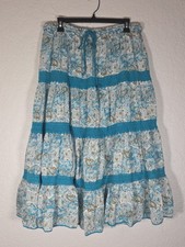 Vintage Tiered Layered Peasant Skirt Prairie Floral Lace Maxi Paisley 16W
