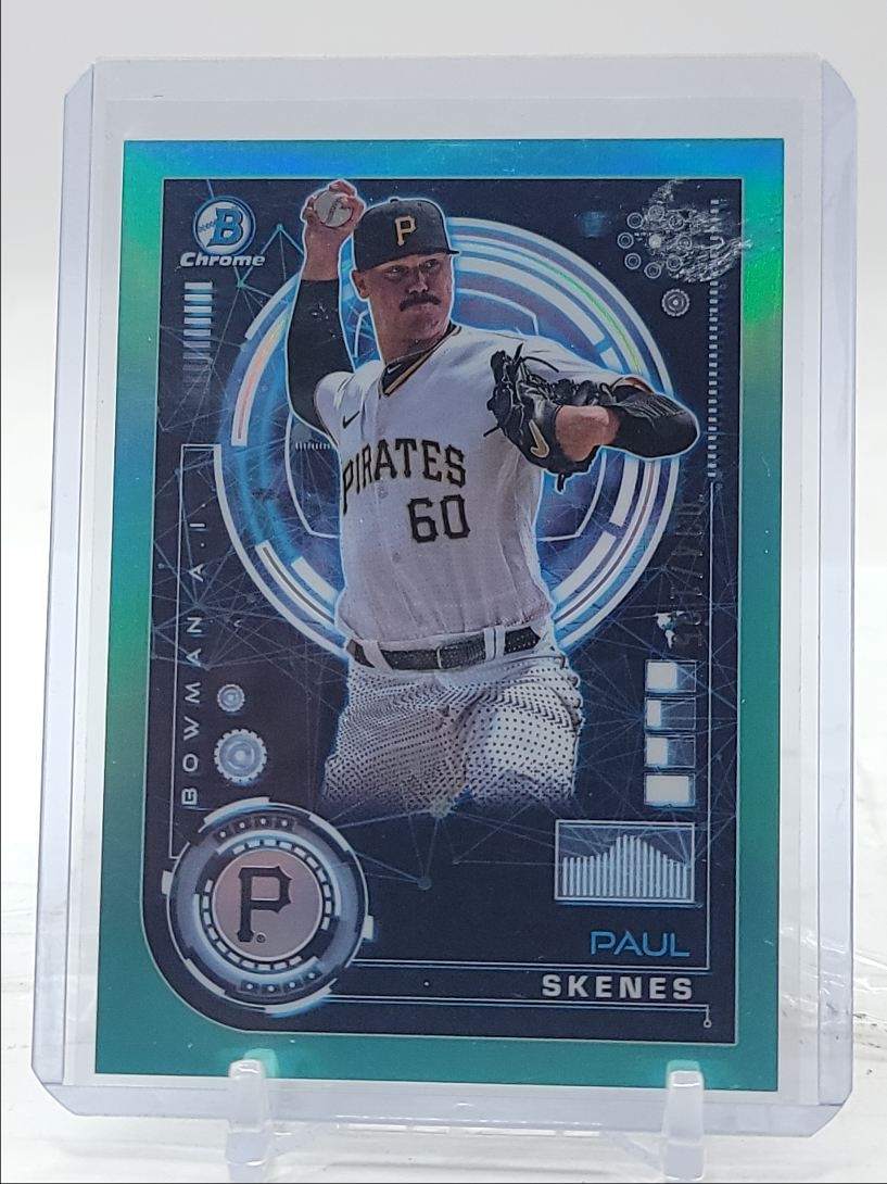 PAUL SKENES 2024 BOWMAN CHROME AI AQUA REFRACTOR PIRATES /125 Q4385