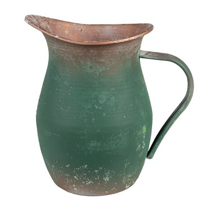 Krug Kanne grün Metall Deko Garten Landhaus Shabby Vintage Nostalgie Clayre&Eef