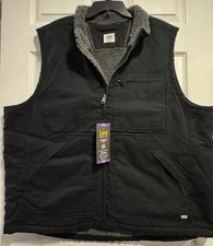 Lee-Premium Select/Black/Faux-Sherpa Lined/Workwear Vest ~ Size: XXL
