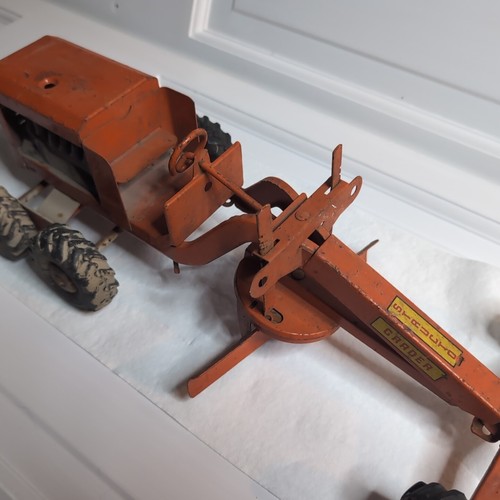 Structo Road Grader Orange Pressed Steel Toy Vintage - Picture 18 of 24