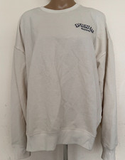 Victoria's Secret PINK Long Sleeve Fleece Crew Neck Sweatshirt Cream XXL NWT