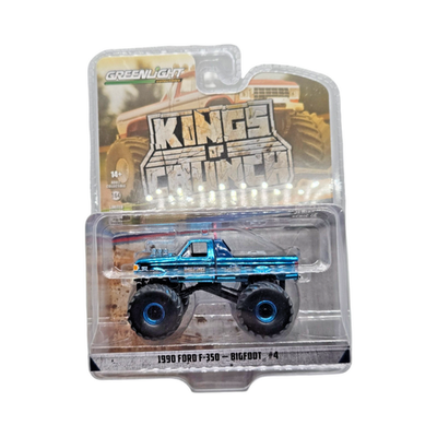 2025 Greenlight 1990 Ford F-350 Bigfoot Blue Chrome CHASE Kings Of