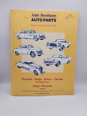 Vintage 1930-1962 Andy Bernbaum Auto Parts Manual Book Car Truck Yellow