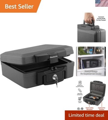 Ultimate Fireproof & Waterproof Safe Box - Portable Lock Box for Money, Passport