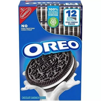 OREO Chocolate Sandwich Cookies 12 Pack   Classic Creme Filled   Total 63 oz