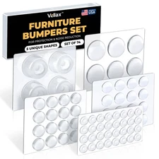 74 Clear Silicone Bumpers - Self-Adhesive Noise Dampening Pads for Furniture
