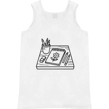 'Drawing Desk With Sketchbook And Pencils' Adult Vest / Tank Top AV056746