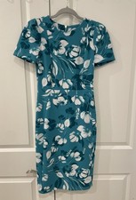 Calvin Klein Pencil Dress Teal And White Size 2