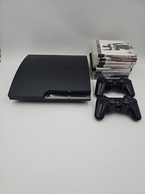 PlayStation 3 PS3 Slim CECH-2501A 160GB Black PlayStation Move 8 Games Bundle