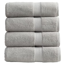 Grey Bath Towels Set of 4 | Classic Hotel | Classic Terry Bath Towel (4 Pack)