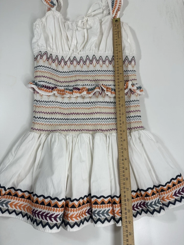 Платье Tularosa Janine размер S белое разноцветное со сборками с оборками многоярусное с оборками мини - Изображение 4 из 4