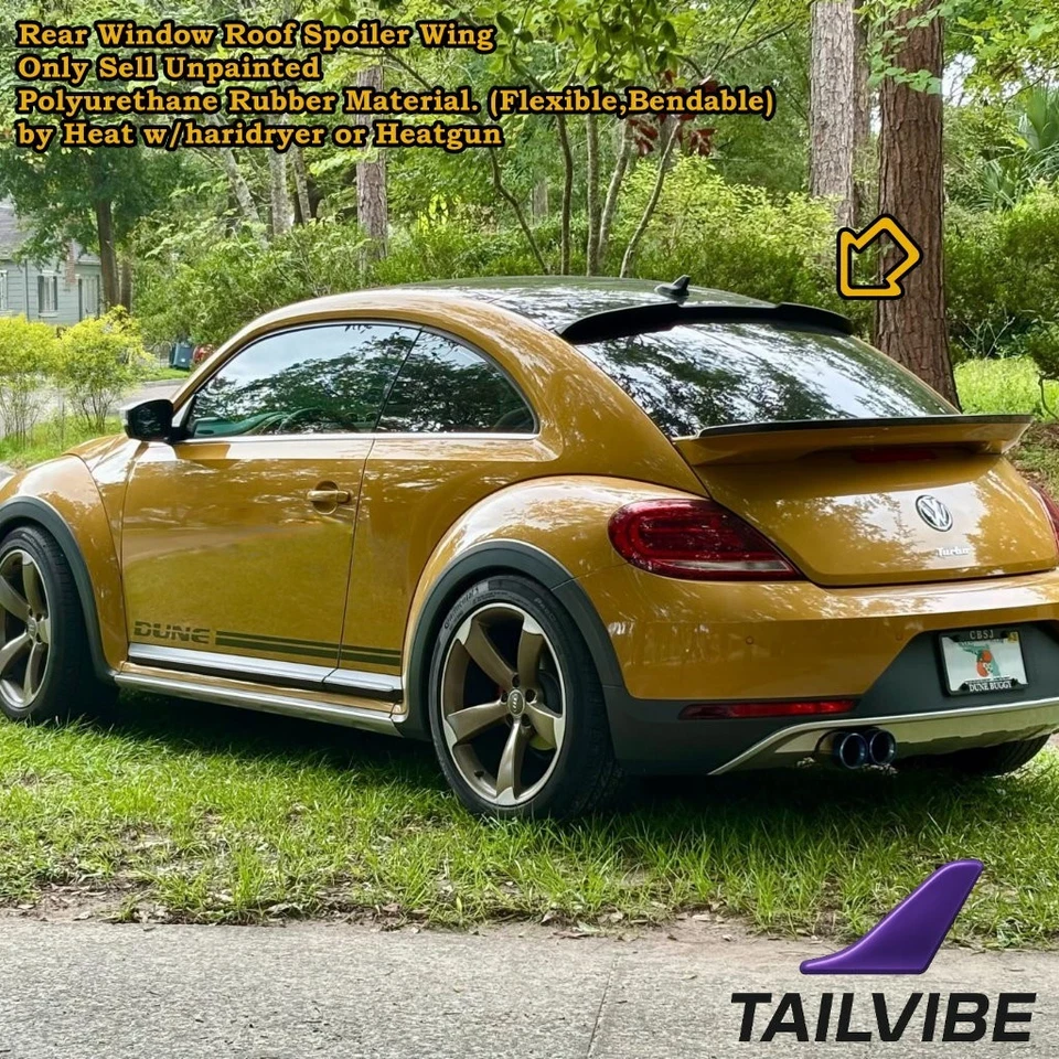 380RG Rear Window Roof Spoiler Wing Fits 2011~2018 Volkswagen Beetle A5 Coupe - Image 2 of 4