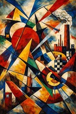 Russische Avantgarde Stil Abstrakt Druck  Gemälde Malerei Kunstdruck Kunst Art