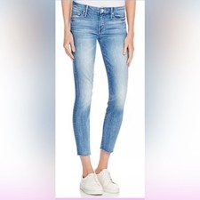 MOTHER The High Waisted Looker Ankle Fray Jeans 28.5 Wishes Light Wash 28
