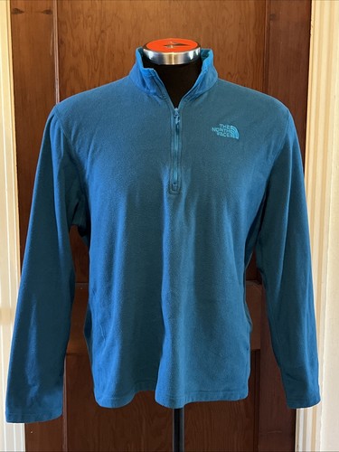 The North Face Fleece Sweatshirt Pullover XL Blue Long Sleeve Quarter Zip Mock - Picture 8 of 10