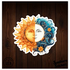 Sun Moon Celestial - Vinyl Decal Sticker - Car Window Laptop - ebn11965
