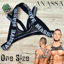 Andrew Christian Sexy Underwear Massive Sheer Air Harness 3206, Black, One Size