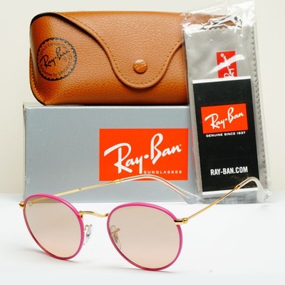 Ray-Ban Sonnenbrille rund vollfarbig gold violett grau RB 3447-J-M 9196/3E 50mm