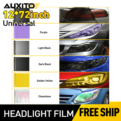 Fit Headlight Taillamp Transparent Yellow Lens Vinyl Protection Film 12"x72" YS