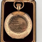 Antique Elgin Pocket Watch Gold Filled Hunter Case Running Engraved with Box