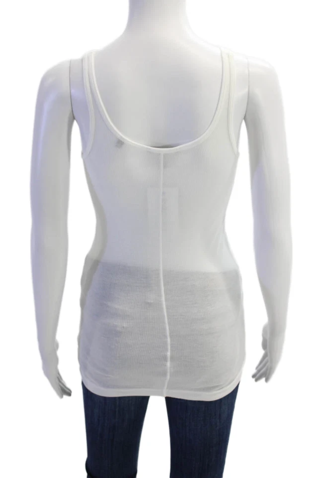 Regata Vince feminina gola redonda malha casual branca sólida tamanho P - Imagem 3 de 4