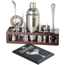 Modern Mixology Cocktail Shaker Set 24-Piece Stainless Steel Bartender Kit wi...